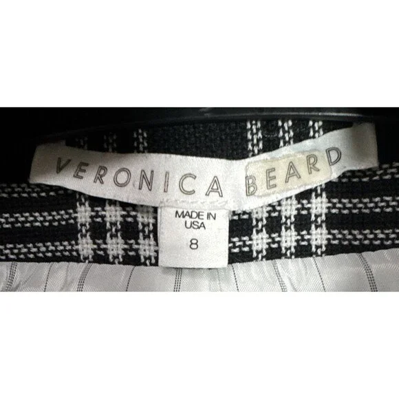 Veronica Beard Lyda Dickey Blazer Plaid Black White Designer Jacket Size 8 - Picture 5 of 16